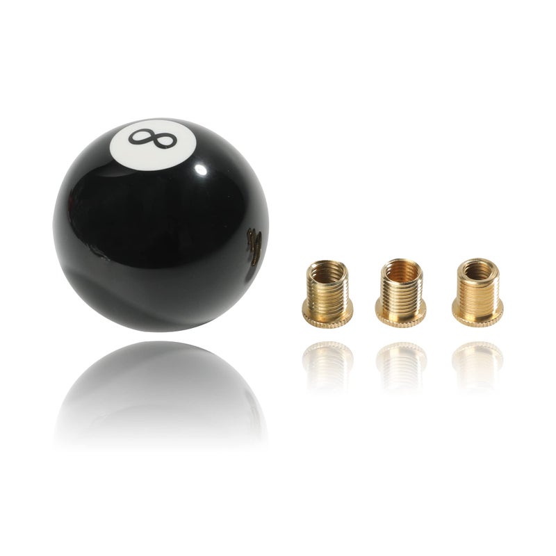 Reswish Shift Knob Manual Gear Round Shift Knob Acrylic Gear Shift Knob 4 5 6 Speed Universal Shifter Knob with 3 Adapters Fit for Manual Car M 8 * 1.25  M 10 * 1.25  M 10 * 1.5  M 12 * 1.25 (Black8) - Image 1